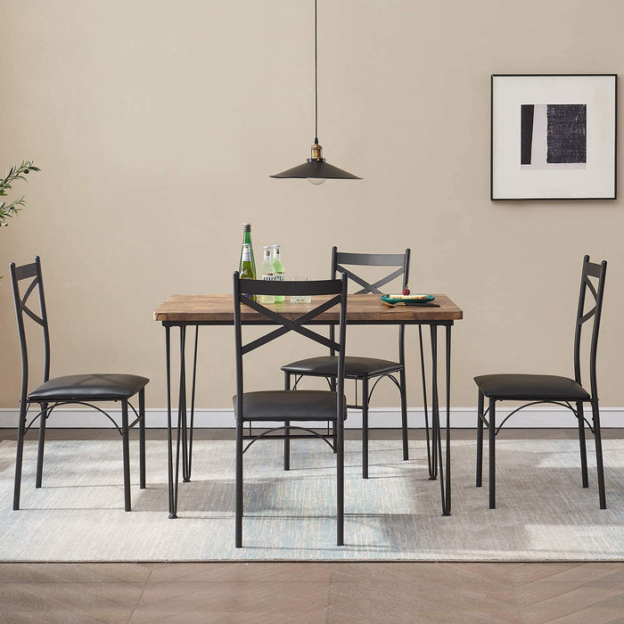 5-Piece Dining Table Set for Home Kitchen with 4 Chairs