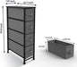 Narrow Dresser Storage Tower, 4 Drawer, Gray