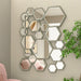 KOHORS Modern Hexagon Wooden Framed Wall Mirror for Living Room,Bedroom,Entryways,Home Decor(W 31.4" X H 23.6" Honey Comb)