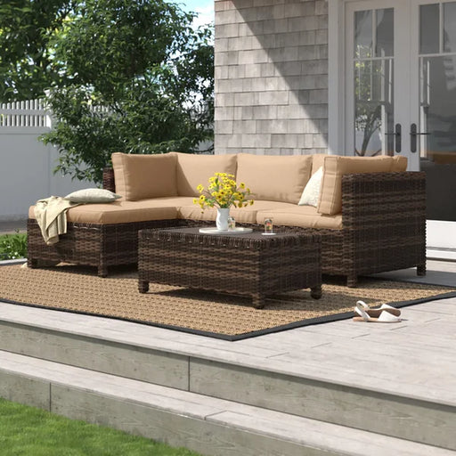 Parkhurst Polyethylene (PE) Wicker 3 - Person Seating Group with Cushions