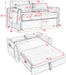 Adjustable Velvet Sleeper Sofa with Arm Pockets