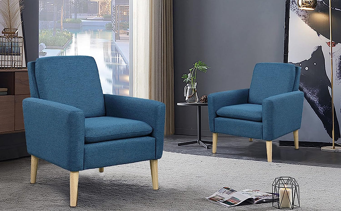 Blue Upholstered Accent Chair for Living Room