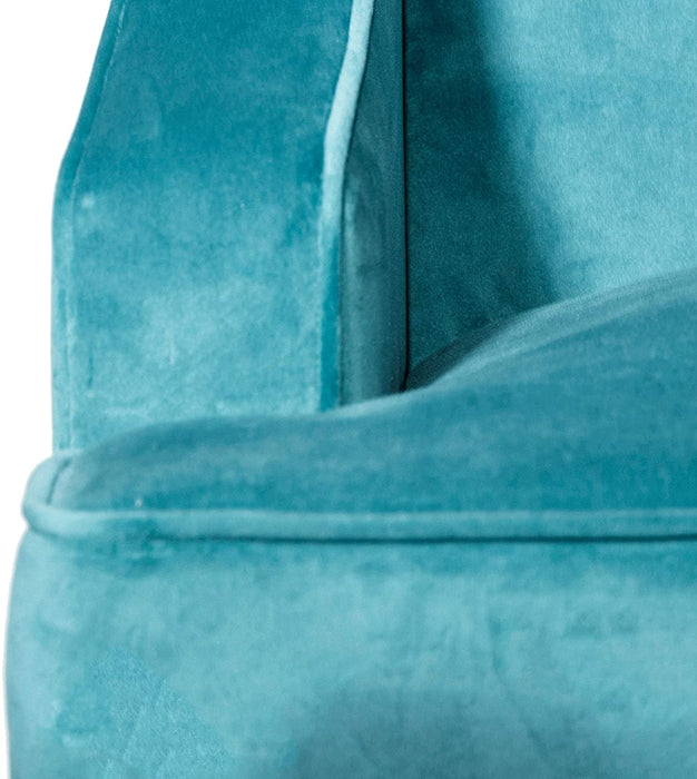 Teal Velvet Swoop Arm Chairs for Living Room