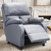 Manual Recliner W/Microfiber Tech Fabric, Overstuffed, Gray