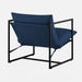 Navy Metal Armchair with Shredded Foam Cushioning