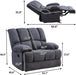 Oversized Rocker Recliner Chair, Grey