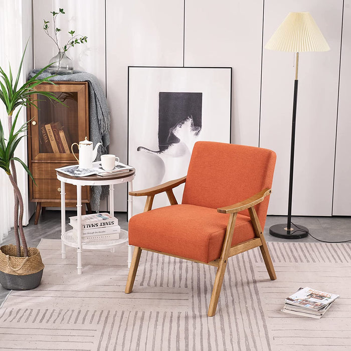 Retro Modern Burnt Orange Lounge Chair