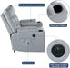 Gray Electric Power Lift Recliner with Massage and Heat