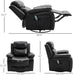 HOMCOM PU Leather Massage Recliner, Swivel Rocker Sofa, Black