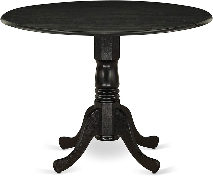 Wood Dining Room Table with round Tabletop, Black Finish