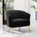 Modern Black Velvet Accent Chair with Golden Legs