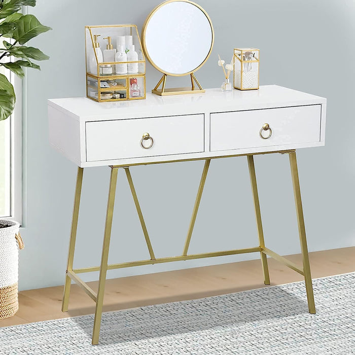 Modern Home Office Desk with 2 Drawers