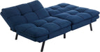 Blue Suede Memory Foam Sofa Bed