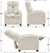 Fabric Pushback Recliner Chair, Ivory