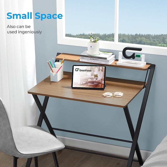 Foldable 2-Tier Desk for Small Spaces