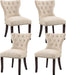 Tufted Fabric Dining Chairs Set of 4