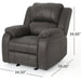 Michelle Gliding Recliner in Slate and Black