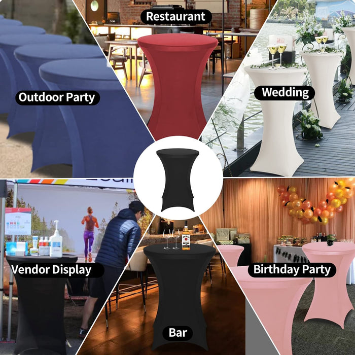 Spandex Black Table Cover for Cocktail Table