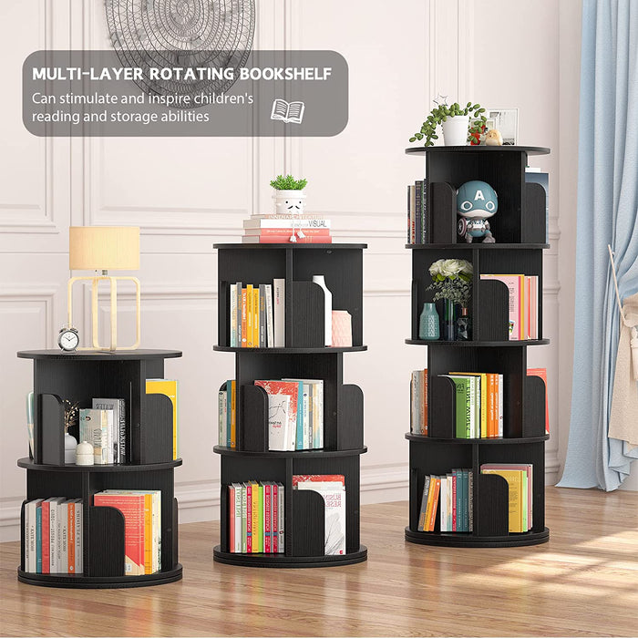 Compact 360 Rotating Bookshelf for Small Spaces