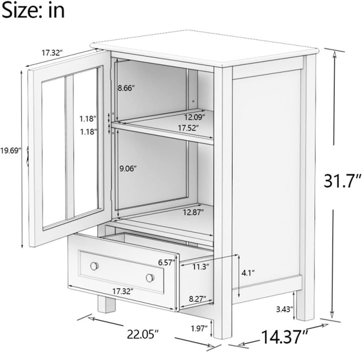 Dining Room Buffet Cabinet with Transparent Doors