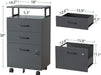 Lockable 3-Drawer Rolling File Cabinet for Home Office