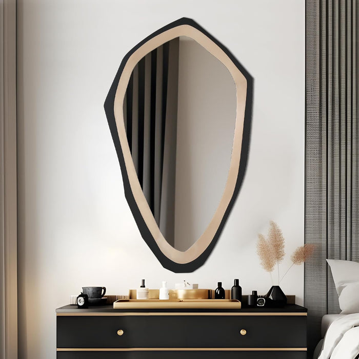 Gold Mirrors for Wall, Bathroom Mirror, Wall Mirrors Decorative, Wall-Mounted Mirrors for Hallway, Living Room and Bedroom, 47.2" H