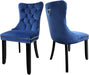 Solid Wood Dining Chairs with Nailhead Back (Set of 2, Blue)
