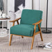 Green Mid-Century Modern Lounge Chair with Wooden Frame