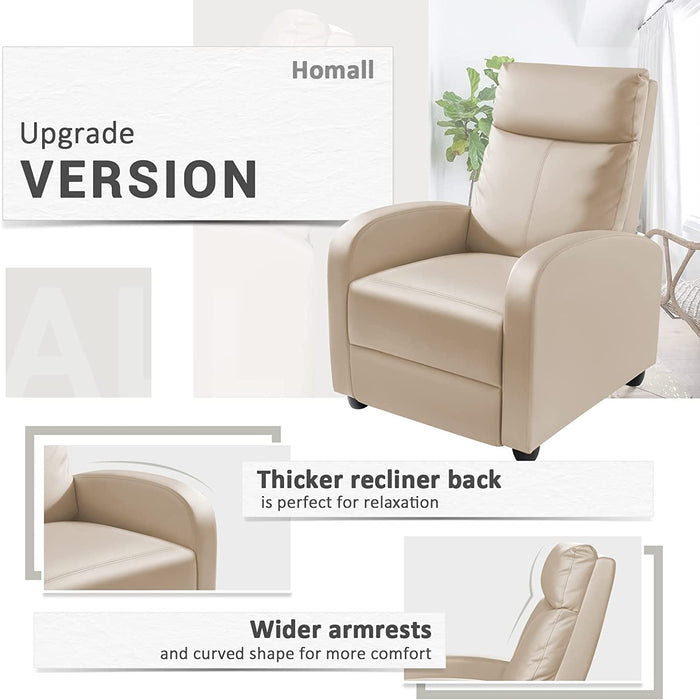 Adjustable Recliner Chair with Full Back Contour and Footrest