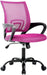 Affordable Ergonomic Pink Office Chair with Back Support