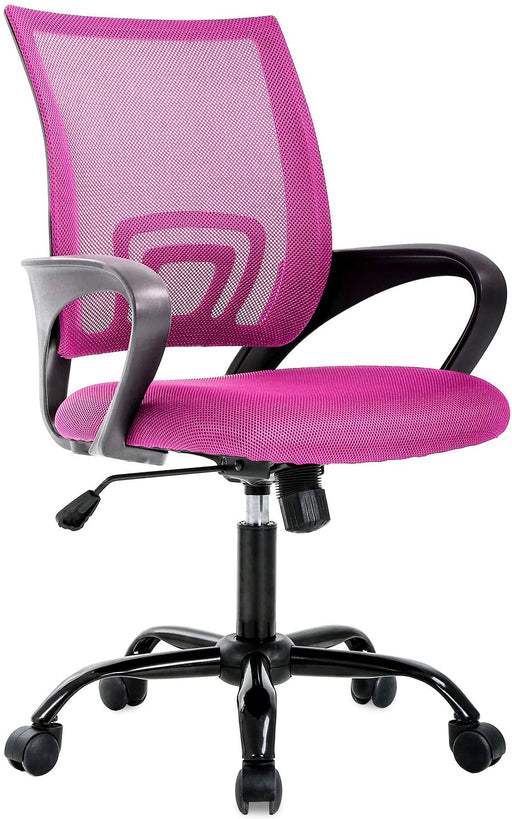 Affordable Ergonomic Pink Office Chair with Back Support