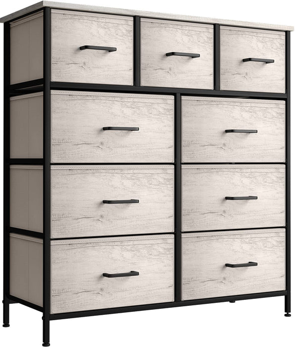 9-Drawer Storage Unit Organizer Chest with Faux Wood Drawers