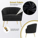 Modern Black Velvet Accent Chair with Golden Legs