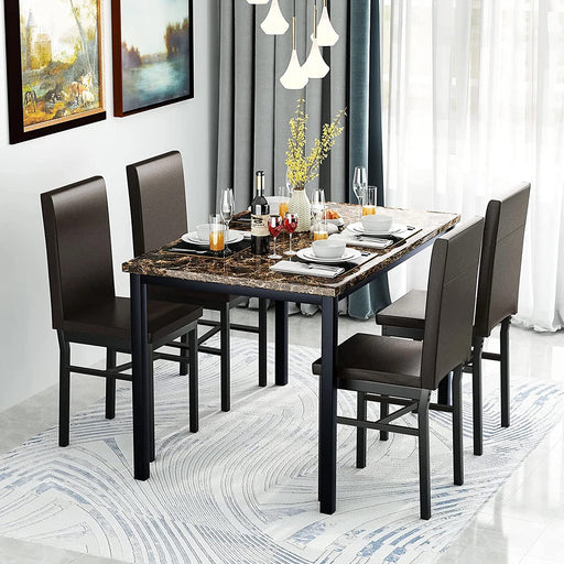 Faux Marble Dining Set, Small Spaces Kitchen, Black