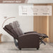 Nut Brown Recliner Sofa with Thick Cushion