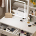 Large Vanity Desk Set with Sliding Lighted Mirror