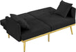 Compact Black Sofa Bed with Adjustable Angles