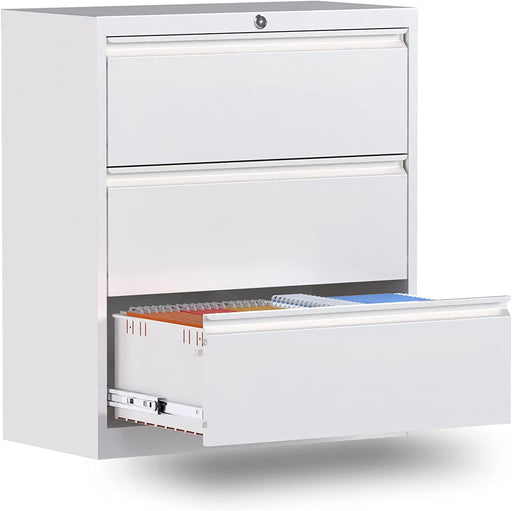 Lockable 3-Drawer Metal Filing Cabinet for Home Office