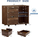 Brown 3-Drawer File Cabinet with Lock