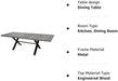 Dark Grey Carbon Steel Expandable Dining Table