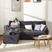 Gray Sectional Sofa Bed with Storage Chaise