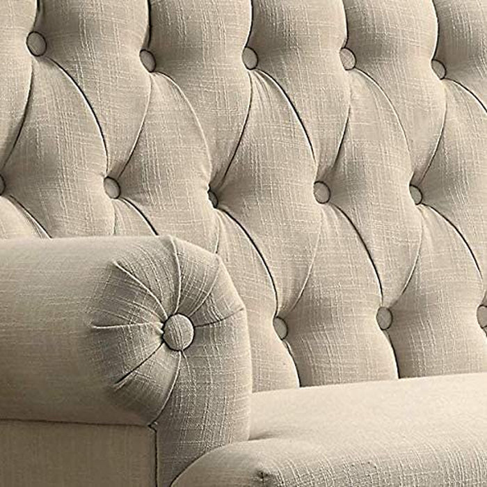 Warm Beige Loveseat Sofa Furniture Settee