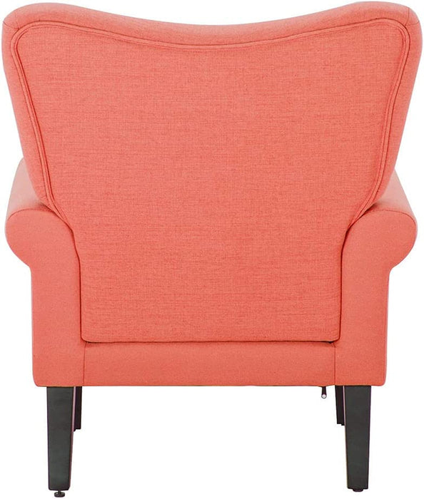 Modern Wingback Accent Chair with Wood Legs