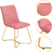 Upholstered Dining Chair Set of 2, Pink
