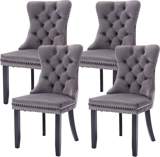 Tufted Velvet Dining Chairs Set of 4