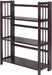 Folding Espresso Bookcase, Stackable, 3-Shelf, 27.5″ Wide