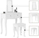 Makeup Vanity Table Set with 360° Rotation Mirror