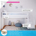 Low Loft Bed for Kids with Stairs, White