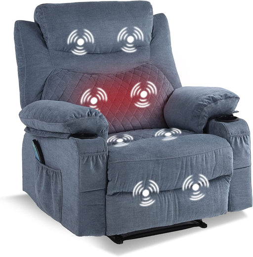 Massage Recliner Chair with Heat, Blue