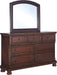 Porter Traditional 7 Drawer Dresser, Dark Brown